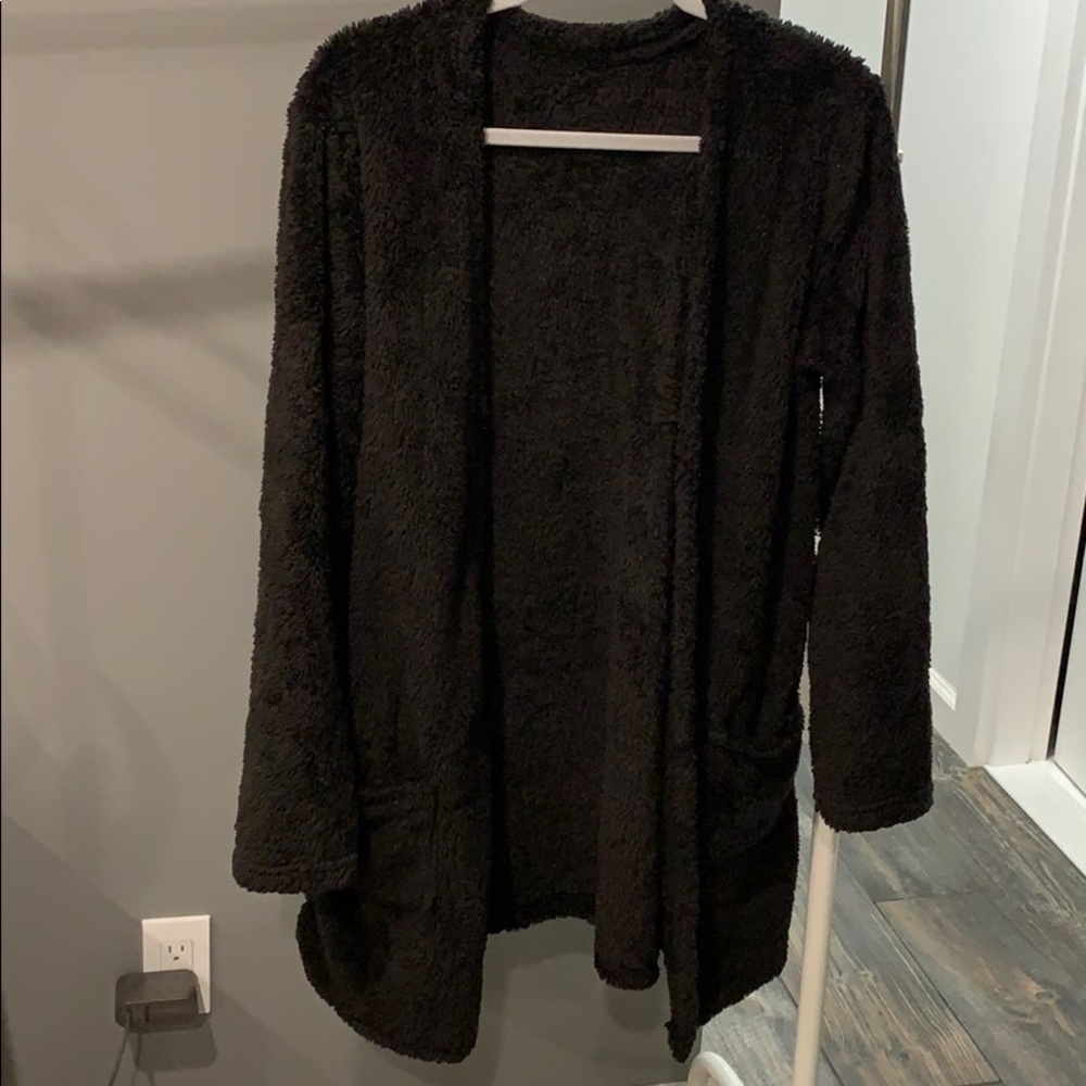 Black fluffy cardigan